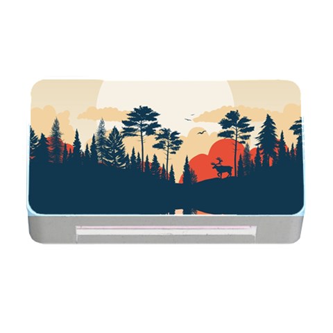 Summer Lake Forest Sunset Deer Water Memory Card Reader with CF from ArtsNow.com Front