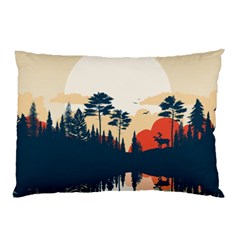 Summer Lake Forest Sunset Deer Water Pillow Case (Two Sides) from ArtsNow.com Front