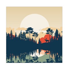 Summer Lake Forest Sunset Deer Water Duvet Cover Double Side (Full/ Double Size) from ArtsNow.com Front