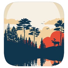 Summer Lake Forest Sunset Deer Water Toiletries Pouch from ArtsNow.com Side Right