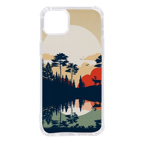 Summer Lake Forest Sunset Deer Water iPhone 14 Plus TPU UV Print Case from ArtsNow.com Front