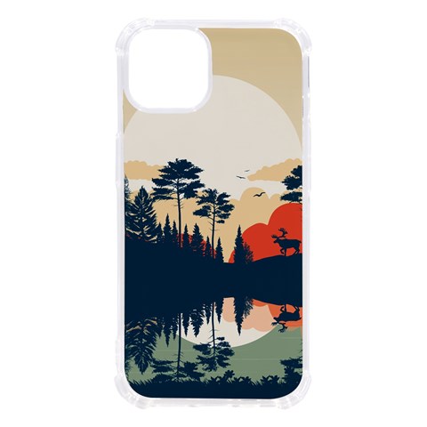 Summer Lake Forest Sunset Deer Water iPhone 13 TPU UV Print Case from ArtsNow.com Front