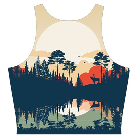 Summer Lake Forest Sunset Deer Water Cut Out Top from ArtsNow.com Back