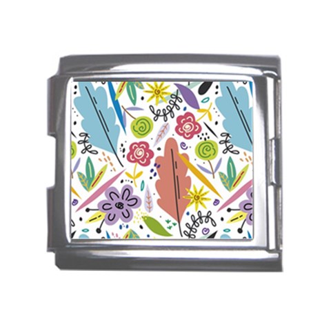 Summer Flowers Spring Background Mega Link Italian Charm (18mm) from ArtsNow.com Front