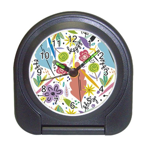 Summer Flowers Spring Background Travel Alarm Clock from ArtsNow.com Front