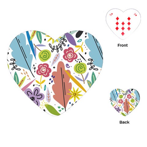 Summer Flowers Spring Background Playing Cards Single Design (Heart) from ArtsNow.com Front