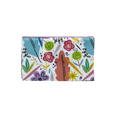 Summer Flowers Spring Background Cosmetic Bag (Small) from ArtsNow.com Back