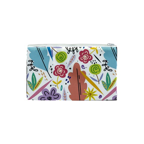 Summer Flowers Spring Background Cosmetic Bag (Small) from ArtsNow.com Back