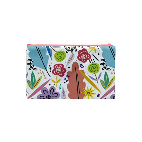 Summer Flowers Spring Background Cosmetic Bag (Small) from ArtsNow.com Back