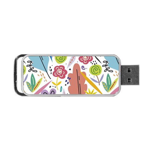 Summer Flowers Spring Background Portable USB Flash (Two Sides) from ArtsNow.com Front