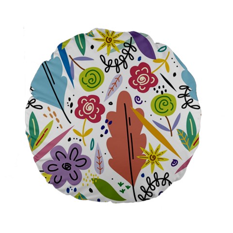 Summer Flowers Spring Background Standard 15  Premium Round Cushions from ArtsNow.com Front