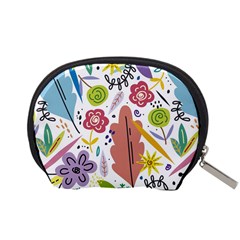 Summer Flowers Spring Background Accessory Pouch (Small) from ArtsNow.com Back