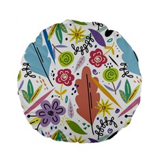 Summer Flowers Spring Background Standard 15  Premium Flano Round Cushions from ArtsNow.com Front