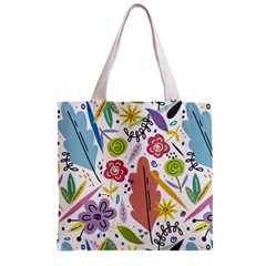 Summer Flowers Spring Background Zipper Grocery Tote Bag from ArtsNow.com Front