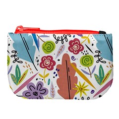 Summer Flowers Spring Background Large Coin Purse from ArtsNow.com Front