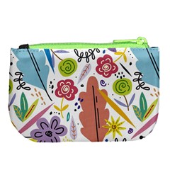 Summer Flowers Spring Background Large Coin Purse from ArtsNow.com Back