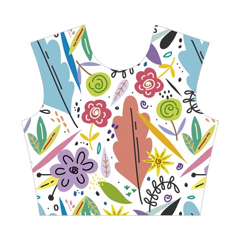 Summer Flowers Spring Background Cotton Crop Top from ArtsNow.com Front