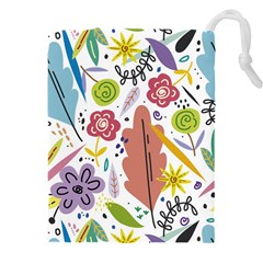 Summer Flowers Spring Background Drawstring Pouch (5XL) from ArtsNow.com Front