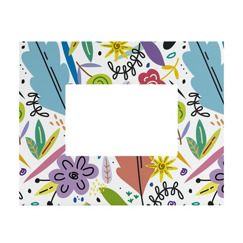 Summer Flowers Spring Background White Tabletop Photo Frame 4 x6  from ArtsNow.com Front