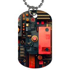 Tech Technology Pattern Dog Tag (Two Sides) from ArtsNow.com Front