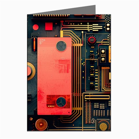 Tech Technology Pattern Greeting Cards (Pkg of 8) from ArtsNow.com Left