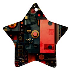 Tech Technology Pattern Star Ornament (Two Sides) from ArtsNow.com Back