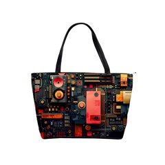 Tech Technology Pattern Classic Shoulder Handbag from ArtsNow.com Front