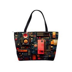 Tech Technology Pattern Classic Shoulder Handbag from ArtsNow.com Back