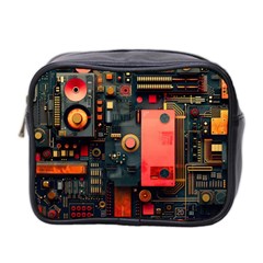 Tech Technology Pattern Mini Toiletries Bag (Two Sides) from ArtsNow.com Front