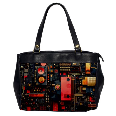 Tech Technology Pattern Oversize Office Handbag from ArtsNow.com Front