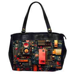 Tech Technology Pattern Oversize Office Handbag (2 Sides) from ArtsNow.com Front