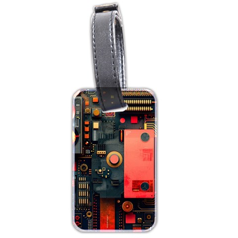 Tech Technology Pattern Luggage Tag (two sides) from ArtsNow.com Front