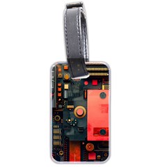 Tech Technology Pattern Luggage Tag (two sides) from ArtsNow.com Back