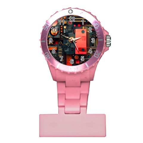 Tech Technology Pattern Plastic Nurses Watch from ArtsNow.com Front