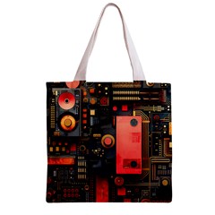 Tech Technology Pattern Zipper Grocery Tote Bag from ArtsNow.com Back