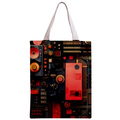 Tech Technology Pattern Zipper Classic Tote Bag from ArtsNow.com Front