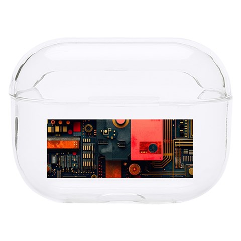 Tech Technology Pattern Hard PC AirPods Pro Case from ArtsNow.com Front