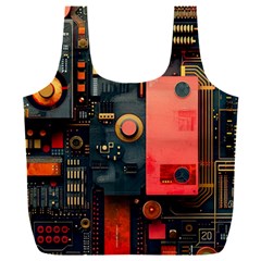 Tech Technology Pattern Full Print Recycle Bag (XXL) from ArtsNow.com Back