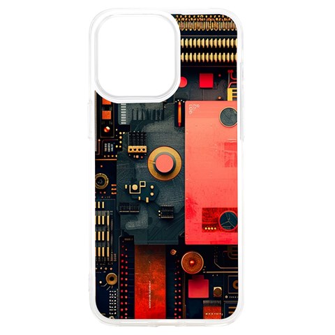 Tech Technology Pattern iPhone 15 Pro Max TPU UV Print Case from ArtsNow.com Front