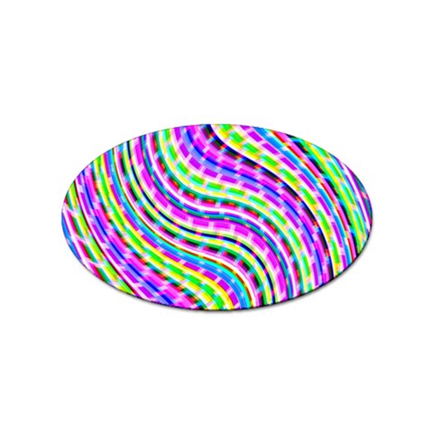 Neon Trippy Swirls Twirls Design Sticker (Oval) from ArtsNow.com Front