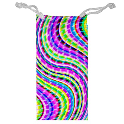 Neon Trippy Swirls Twirls Design Jewelry Bag from ArtsNow.com Front