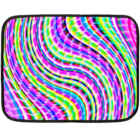 Neon Trippy Swirls Twirls Design Two Sides Fleece Blanket (Mini) from ArtsNow.com 35 x27  Blanket Front