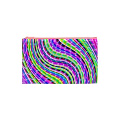 Neon Trippy Swirls Twirls Design Cosmetic Bag (Small) from ArtsNow.com Front