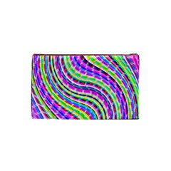 Neon Trippy Swirls Twirls Design Cosmetic Bag (Small) from ArtsNow.com Back