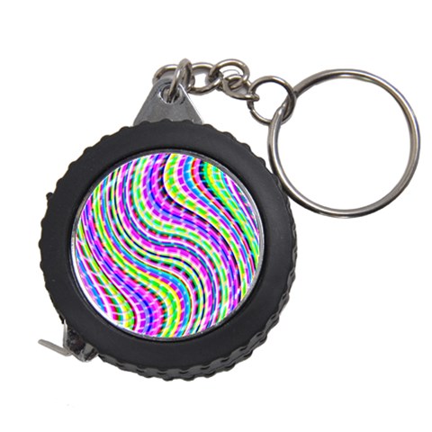 Neon Trippy Swirls Twirls Design Measuring Tape from ArtsNow.com Front