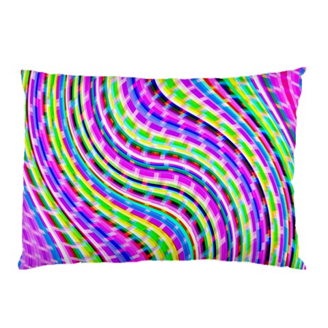 Neon Trippy Swirls Twirls Design Pillow Case (Two Sides) from ArtsNow.com Front