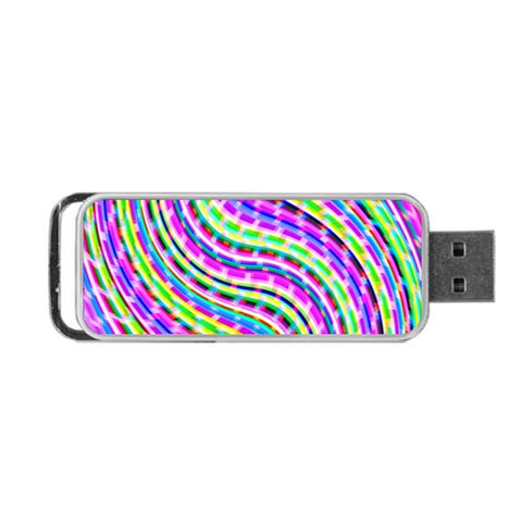 Neon Trippy Swirls Twirls Design Portable USB Flash (One Side) from ArtsNow.com Front