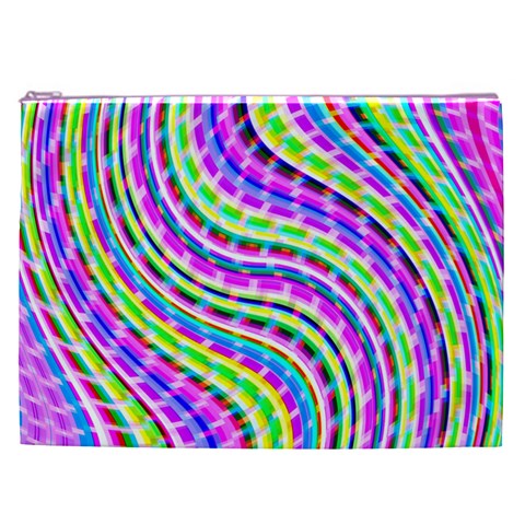 Neon Trippy Swirls Twirls Design Cosmetic Bag (XXL) from ArtsNow.com Front