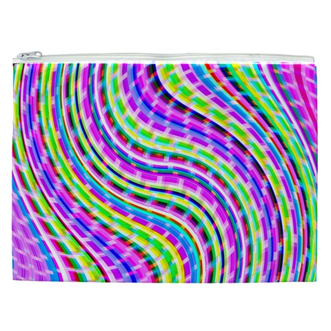 Neon Trippy Swirls Twirls Design Cosmetic Bag (XXL) from ArtsNow.com Front