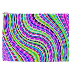 Neon Trippy Swirls Twirls Design Cosmetic Bag (XXL) from ArtsNow.com Front